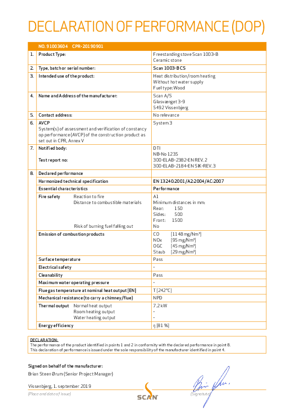 Déclaration de performances