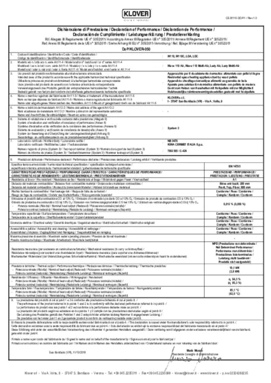 Declaration of performance