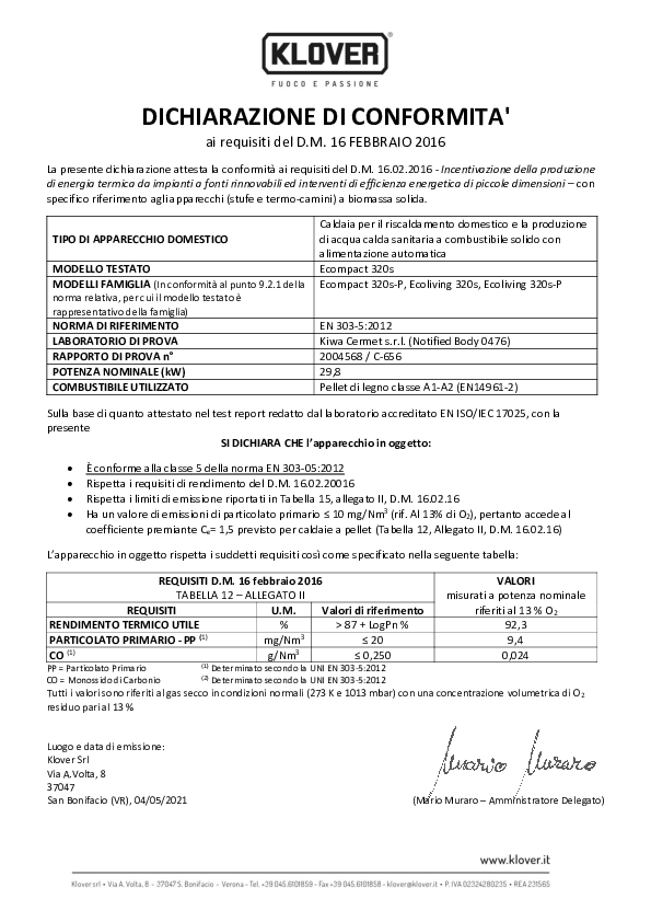 Déclaration de performances