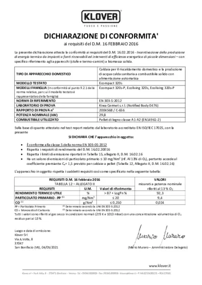 Declaration of performance