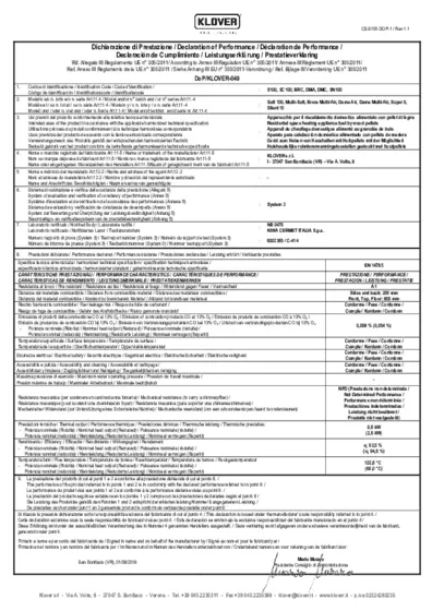 Declaration of performance