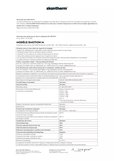 Déclaration de performances