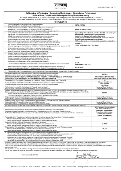 Déclaration de performances