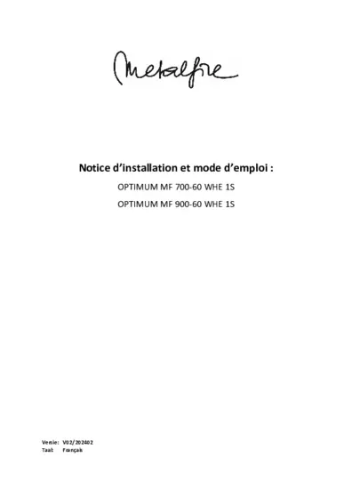 Notice d'installation et mode d'emploi
