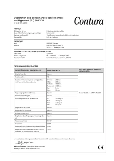 Déclaration de performances