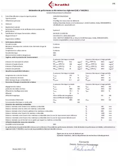 Déclaration de performances