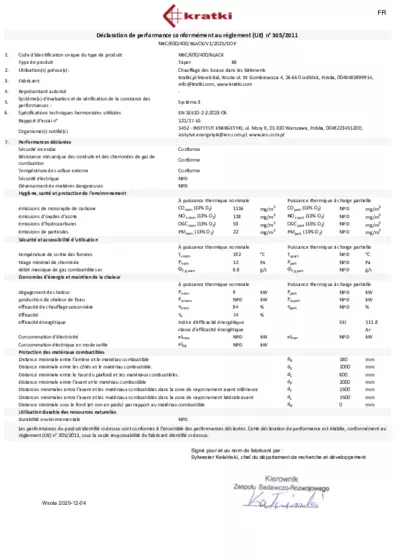 Déclaration de performances