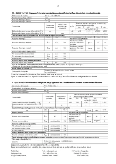 Déclaration de performances version 14
