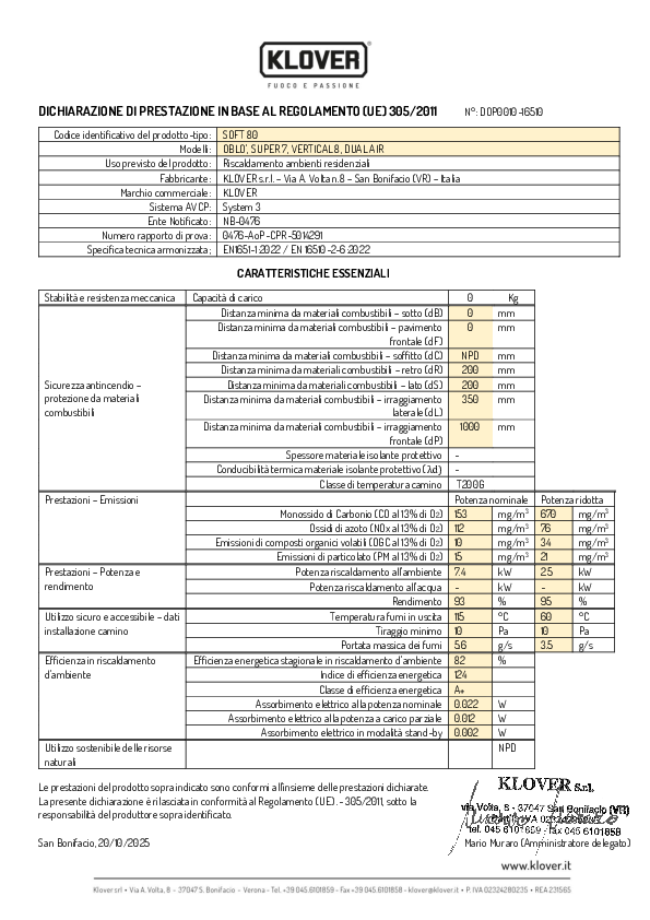 Déclaration de performances