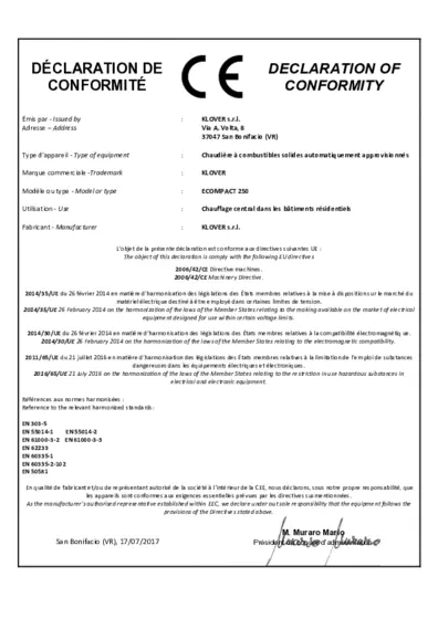 Declaration of performance