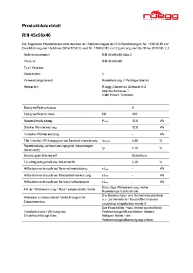Fiche de produit